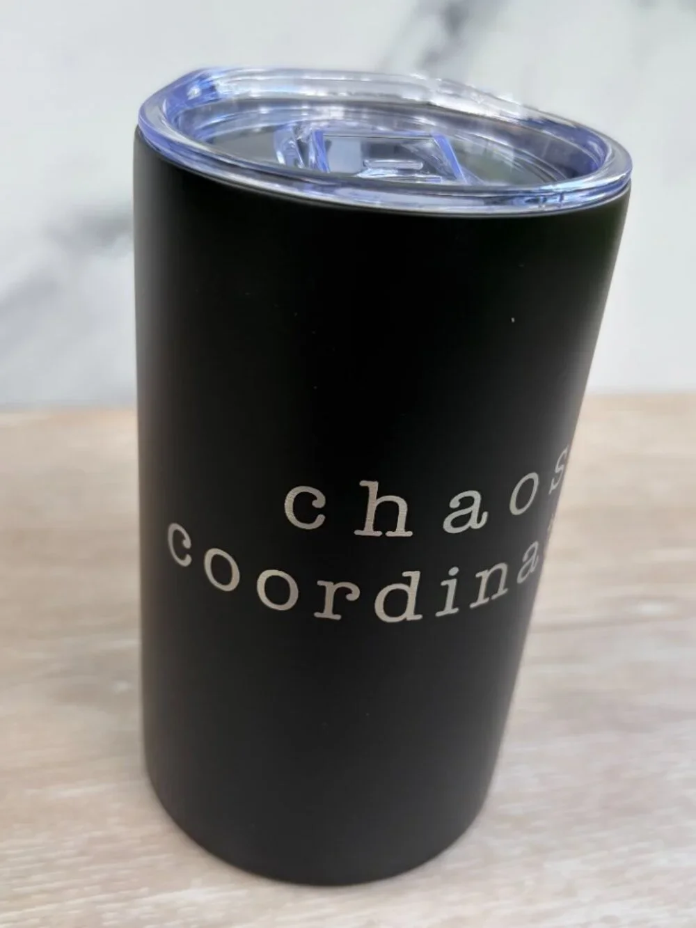 Chaos Coordinator Tumbler 12 oz Black Stainless Steel Insulated Coffee Mug